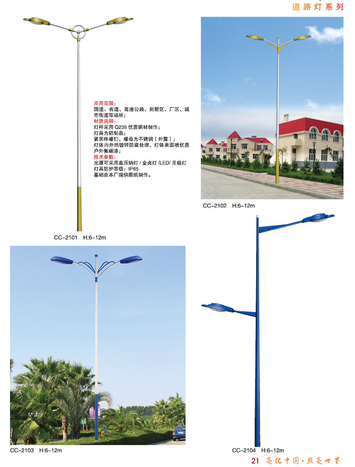 P025 单/双臂锥形路星空(中国)杆