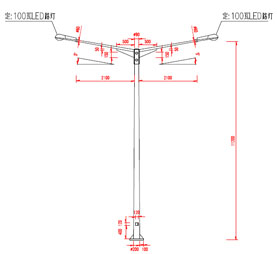 11米双臂路星空(中国)杆图纸